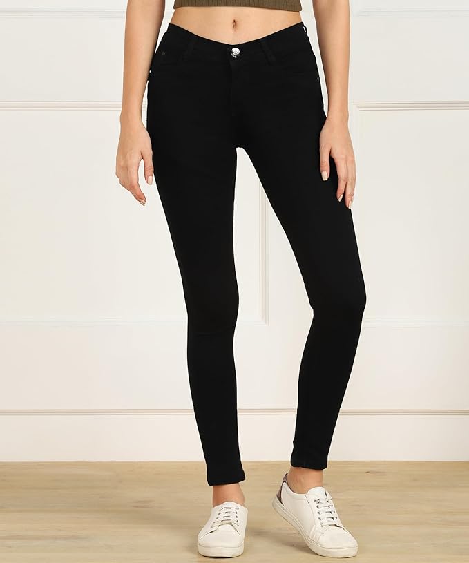 Women Cotton Blend Stretchable Mid Rise Jeans